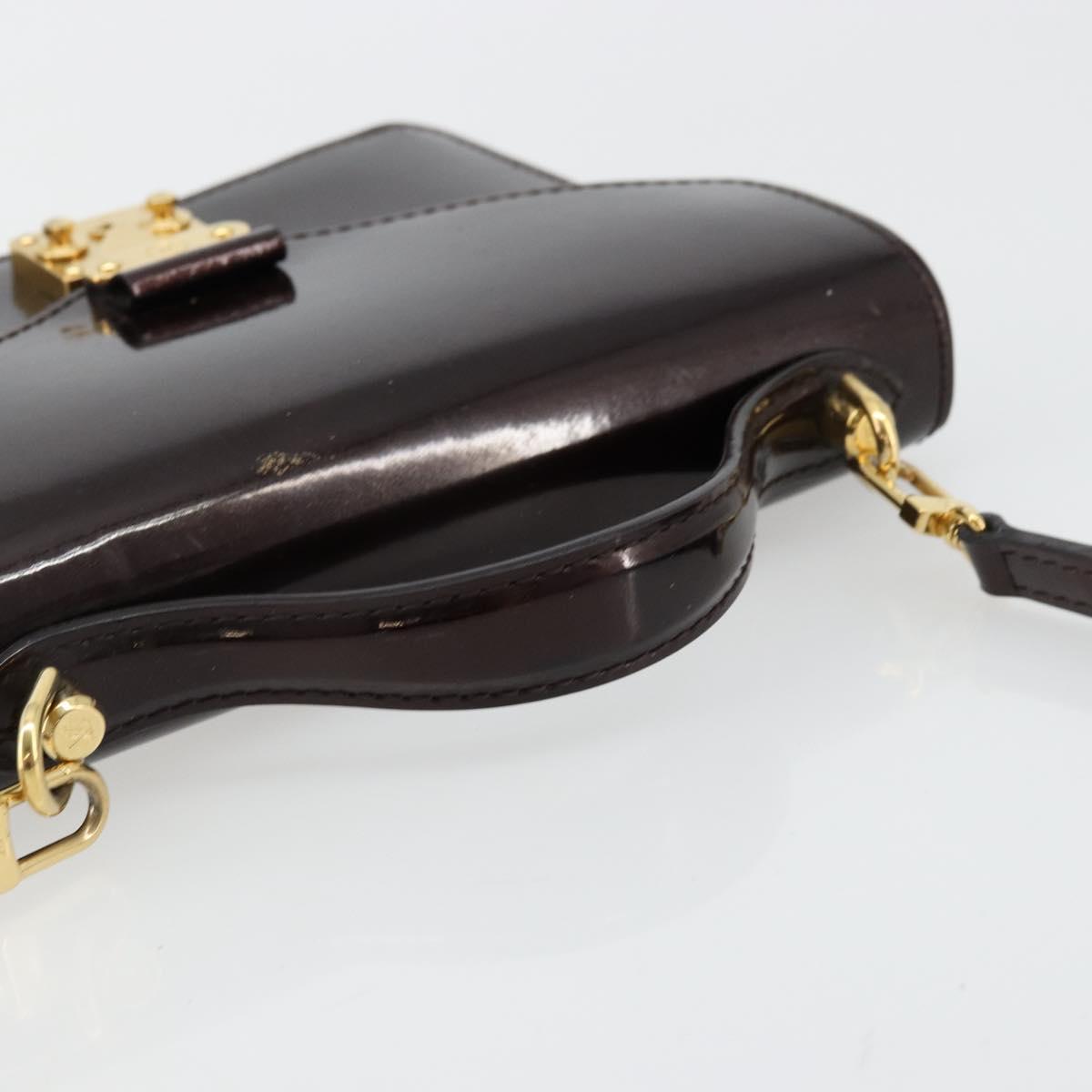 LOUIS VUITTON Vernis Monceau BB Hand Bag 2way Amarante M91580 LV Auth 101839