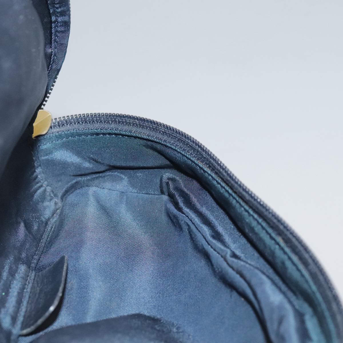 Christian Dior Trotter Canvas Saddle Pouch Navy Gold Auth 101852