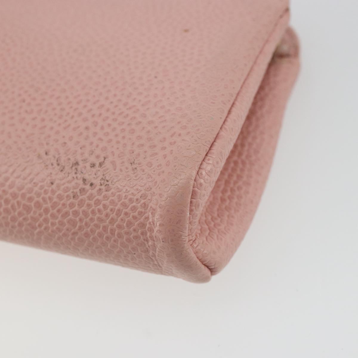 CHANEL Pouch Caviar Skin Pink Gold CC Auth 101855