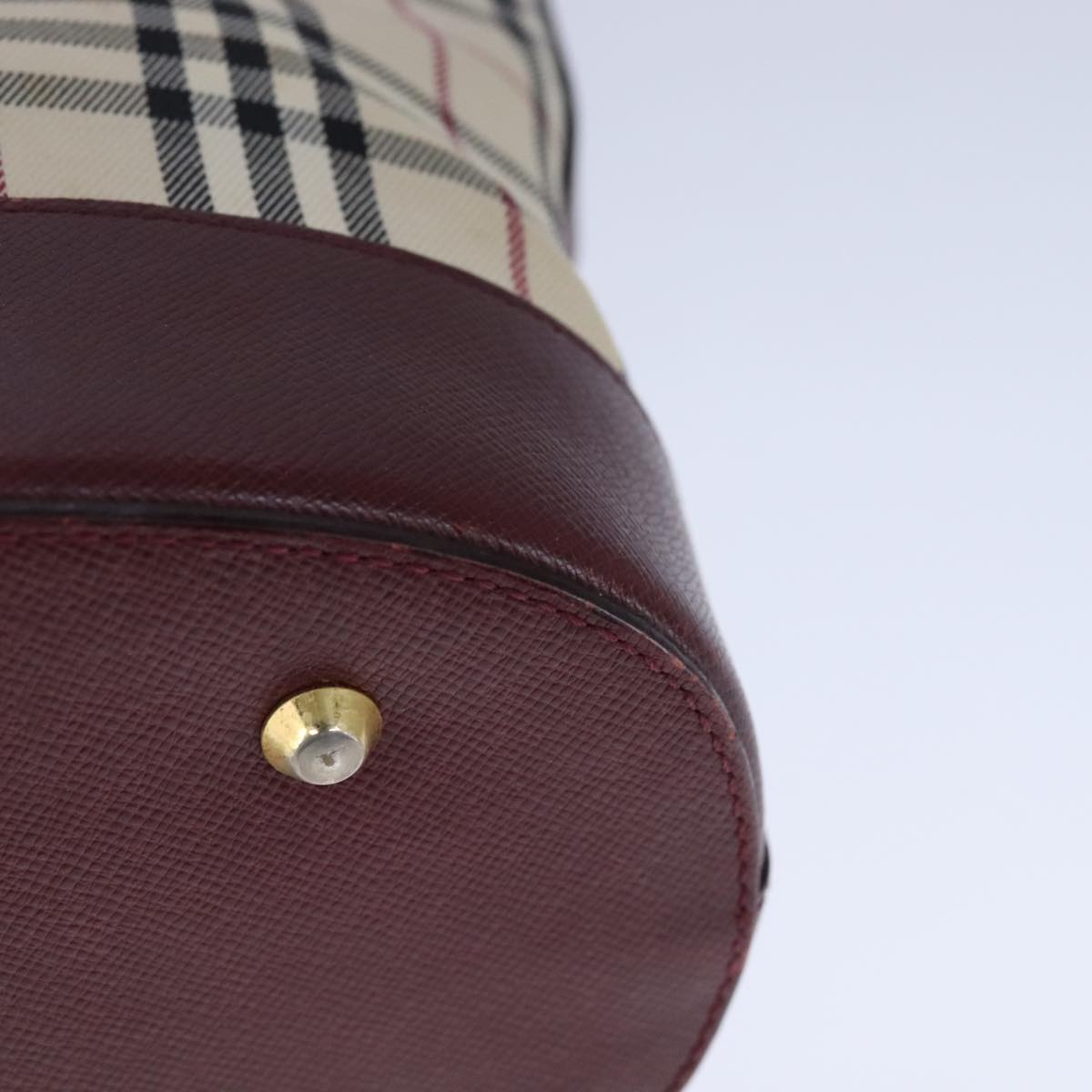 BURBERRY Nova Check Hand Bag Canvas Beige Auth 101867