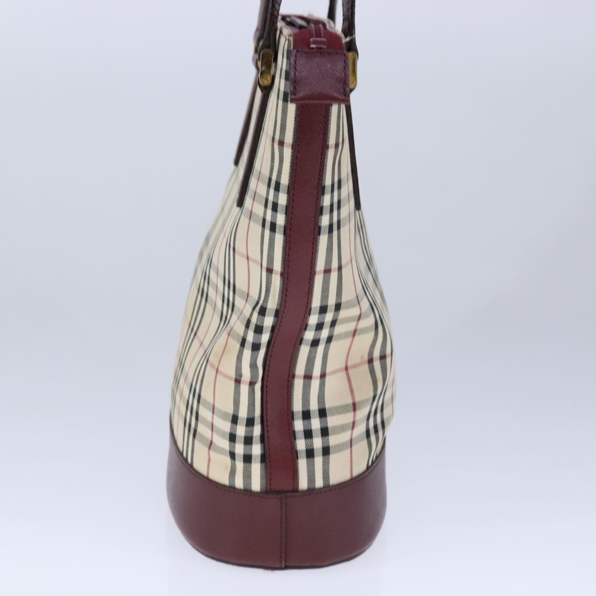 BURBERRY Nova Check Hand Bag Canvas Beige Auth 101867