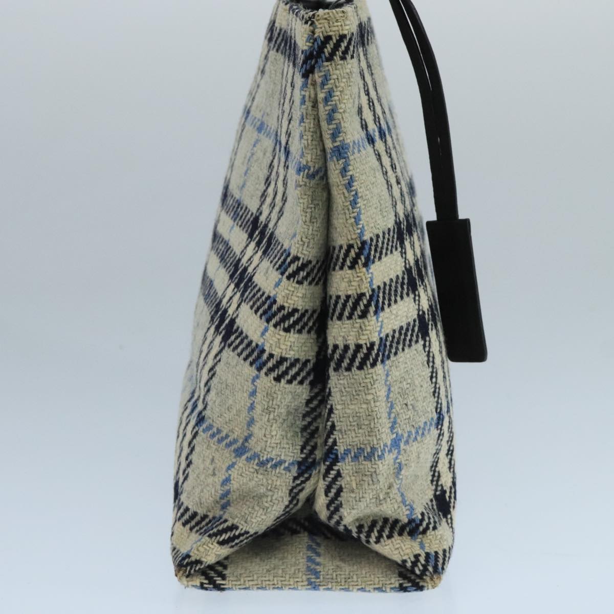 BURBERRY Nova Check Hand Bag Wool Gray Auth 101983