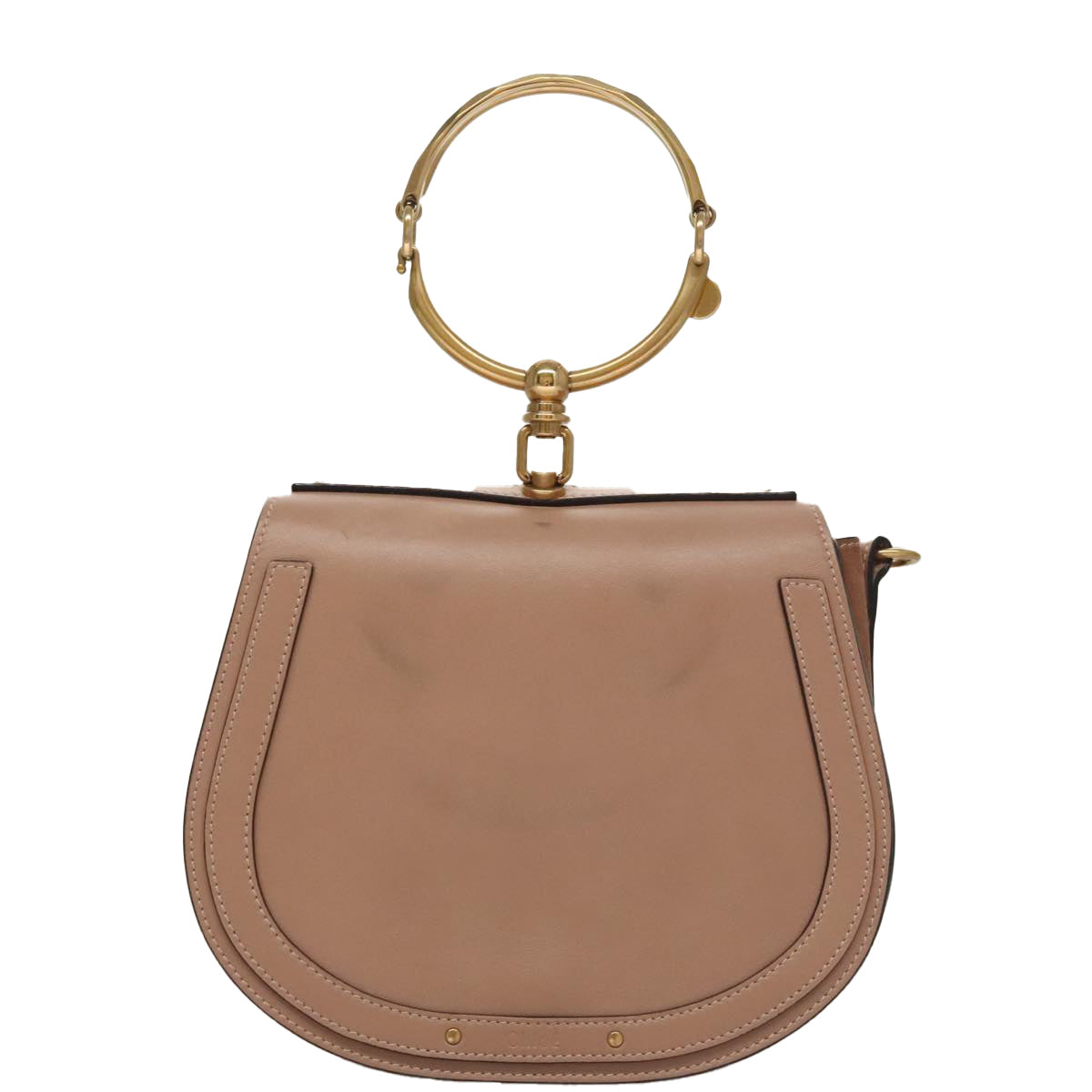 Chloe Nile Hand Bag Leather 2way Pink Gold Auth 101985