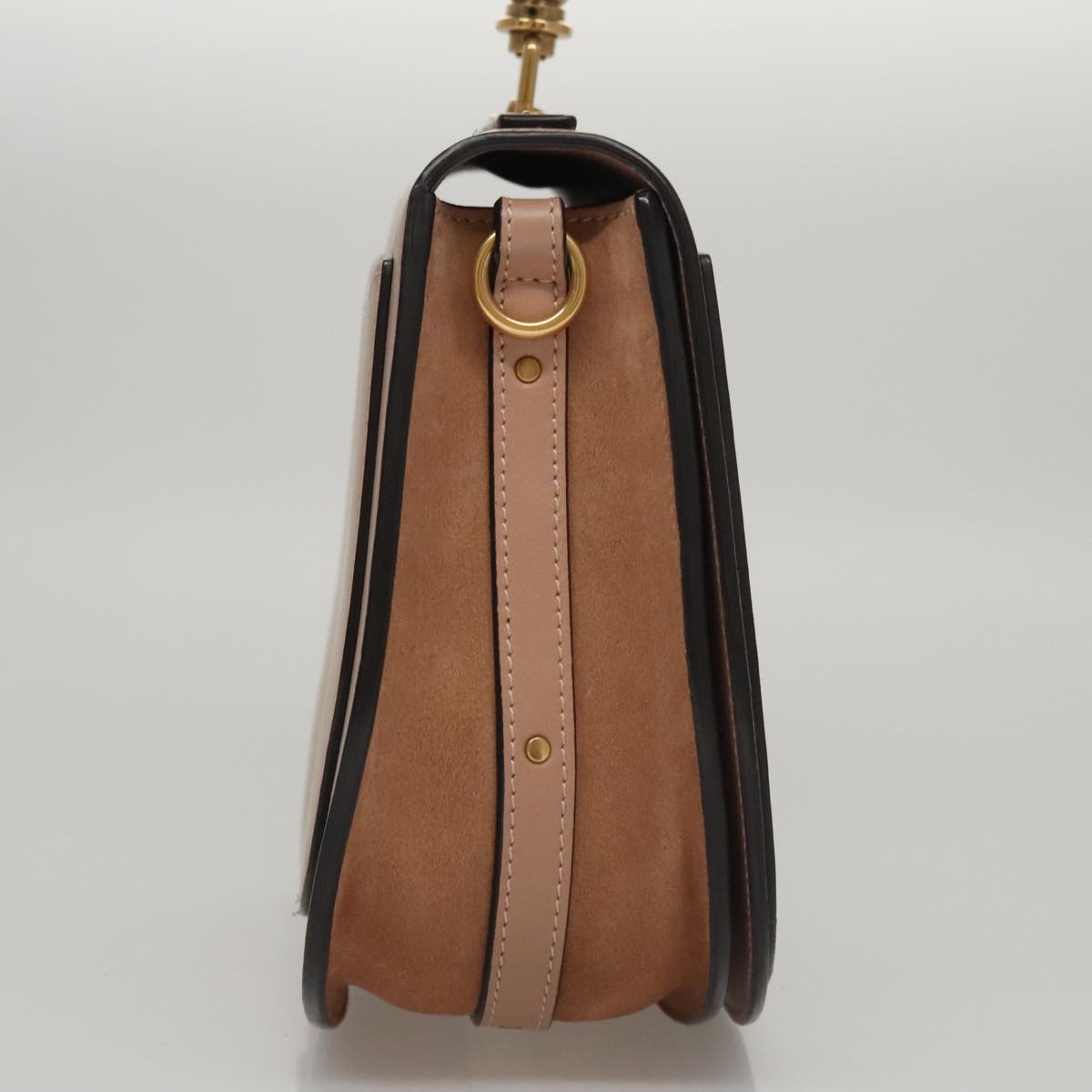Chloe Nile Hand Bag Leather 2way Pink Gold Auth 101985
