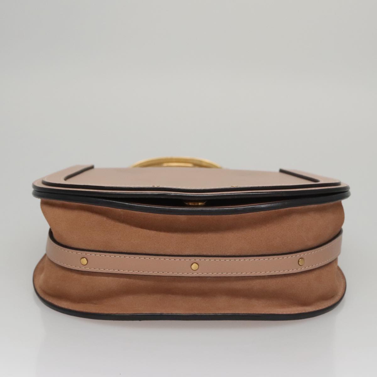 Chloe Nile Hand Bag Leather 2way Pink Gold Auth 101985