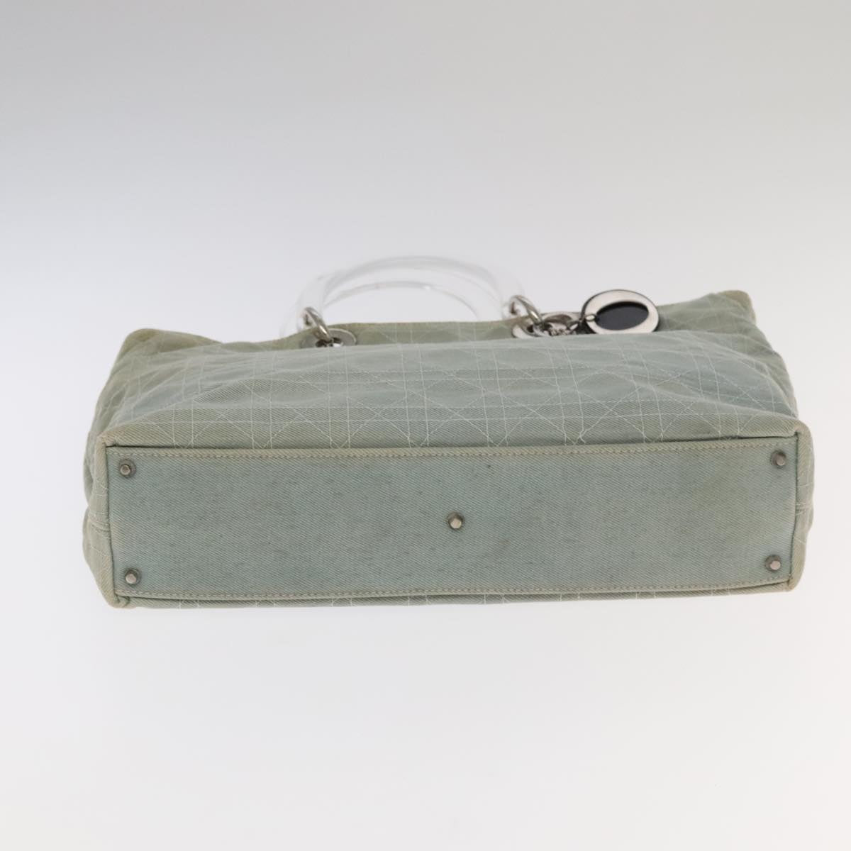 Christian Dior Canage Hand Bag Denim 2way Blue Silver Auth 102025