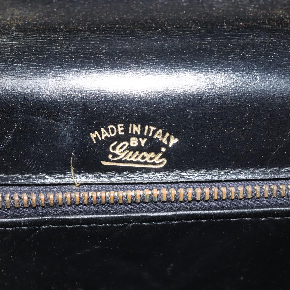 GUCCI Shoulder Bag Leather Black Auth 102039