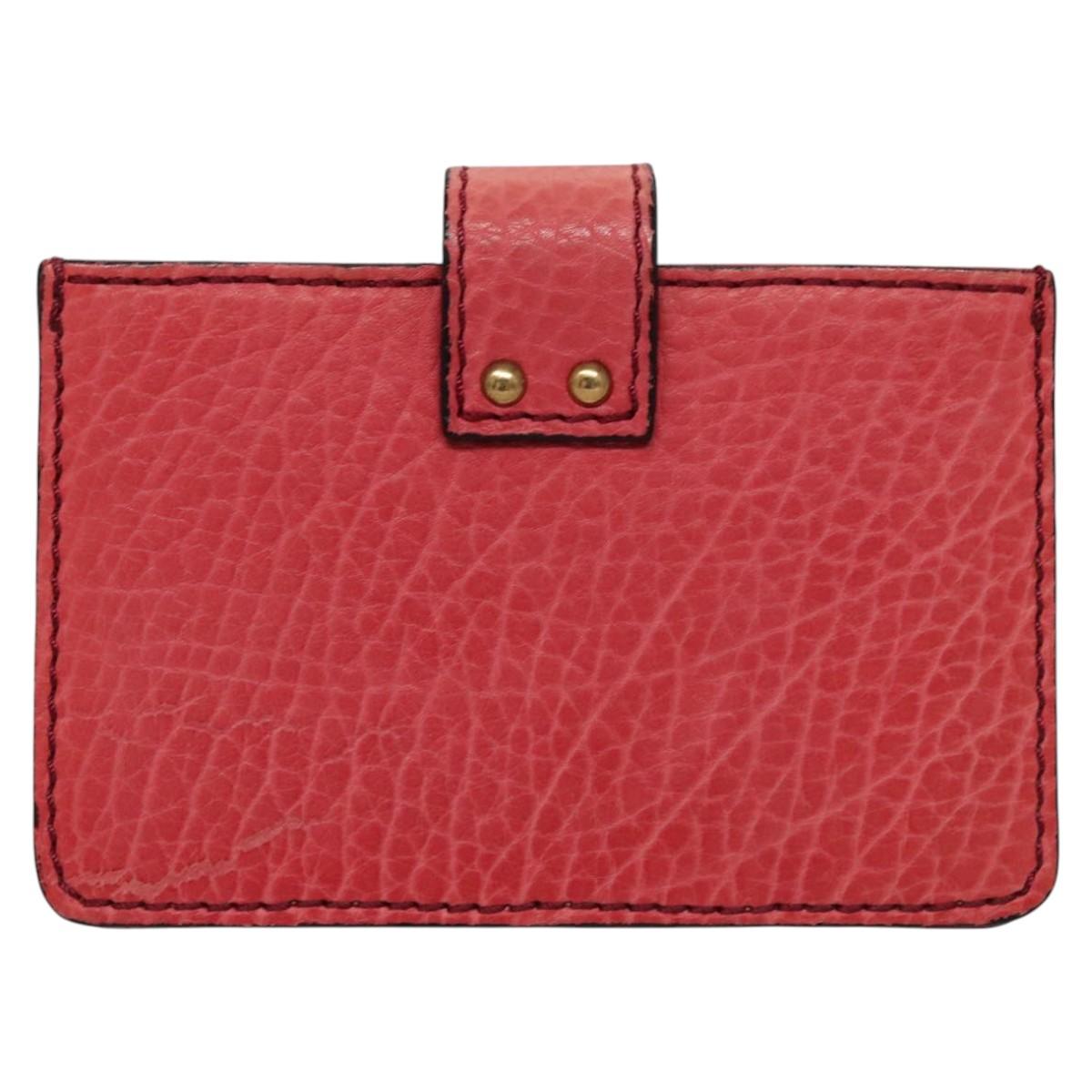 Chloe Card Case Leather Pink Auth 102045V