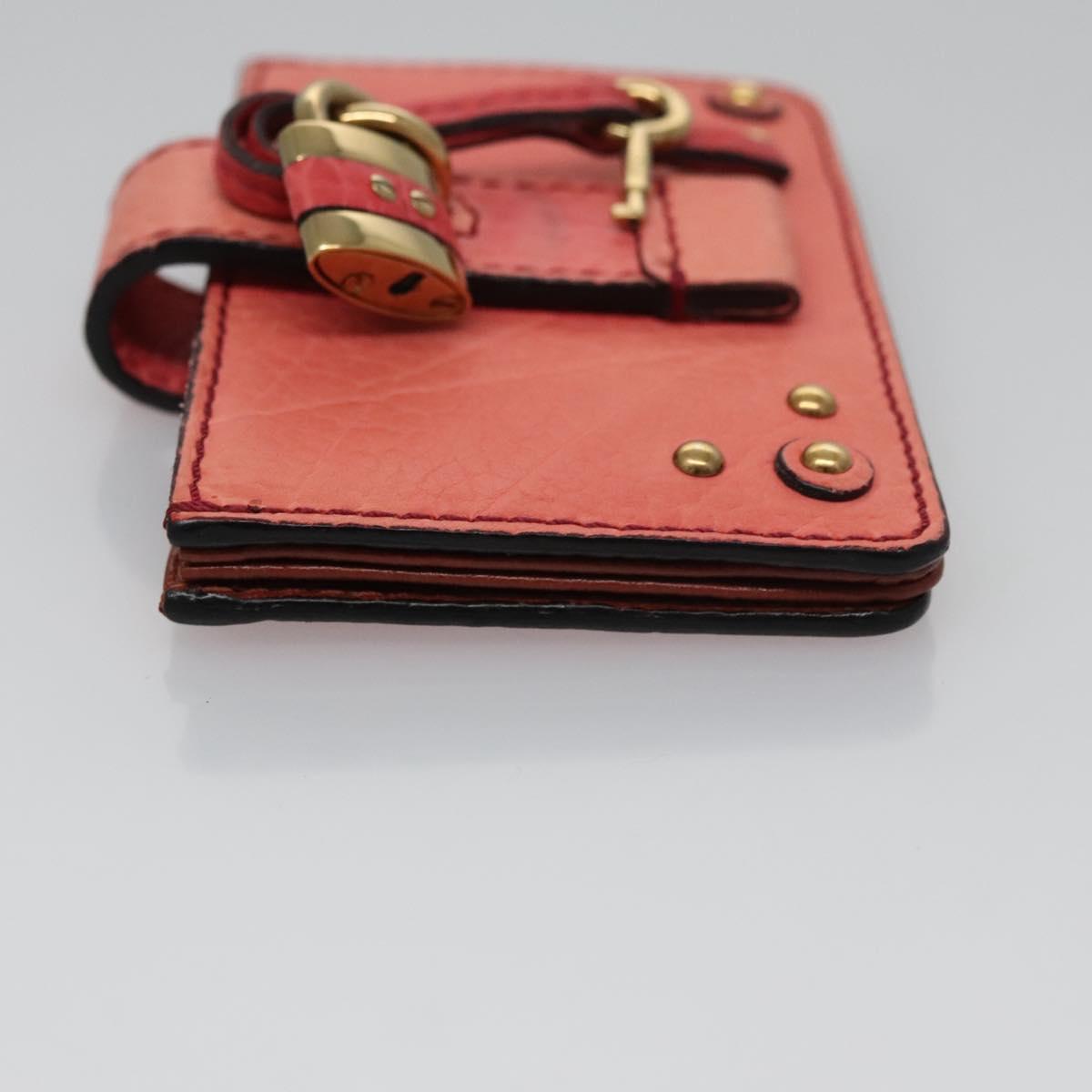 Chloe Card Case Leather Pink Auth 102045V
