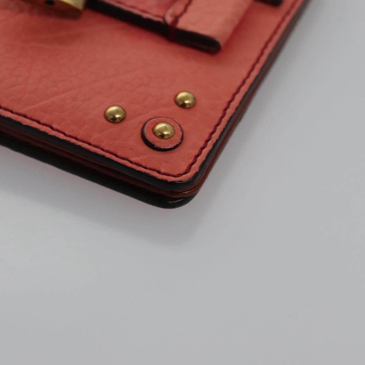 Chloe Card Case Leather Pink Auth 102045V