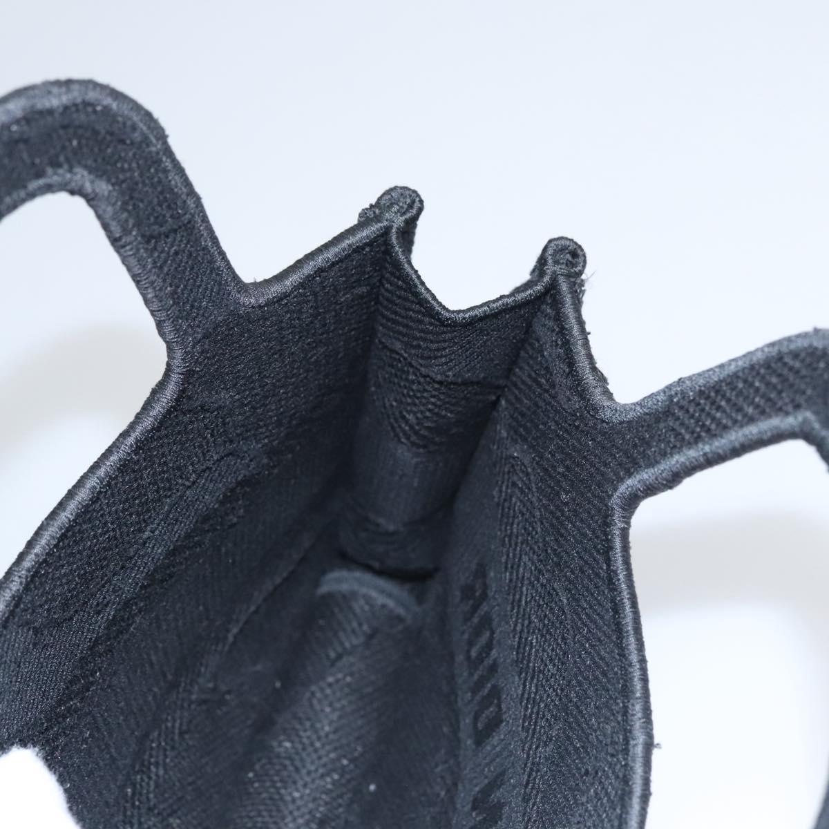 Christian Dior Book Tote mini Tote Bag Canvas Black Auth 102047AV