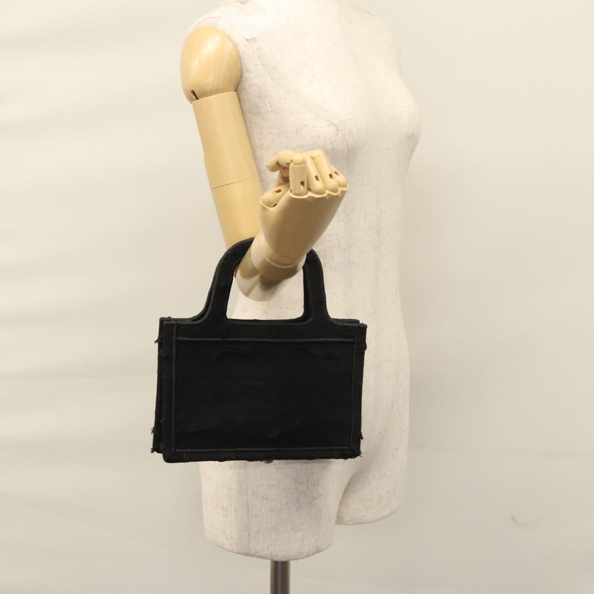 Christian Dior Book Tote mini Tote Bag Canvas Black Auth 102047AV