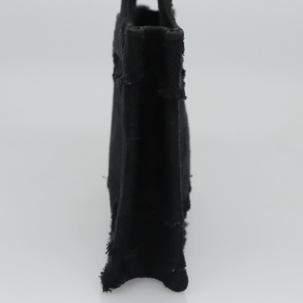 Christian Dior Book Tote mini Tote Bag Canvas Black Auth 102047AV