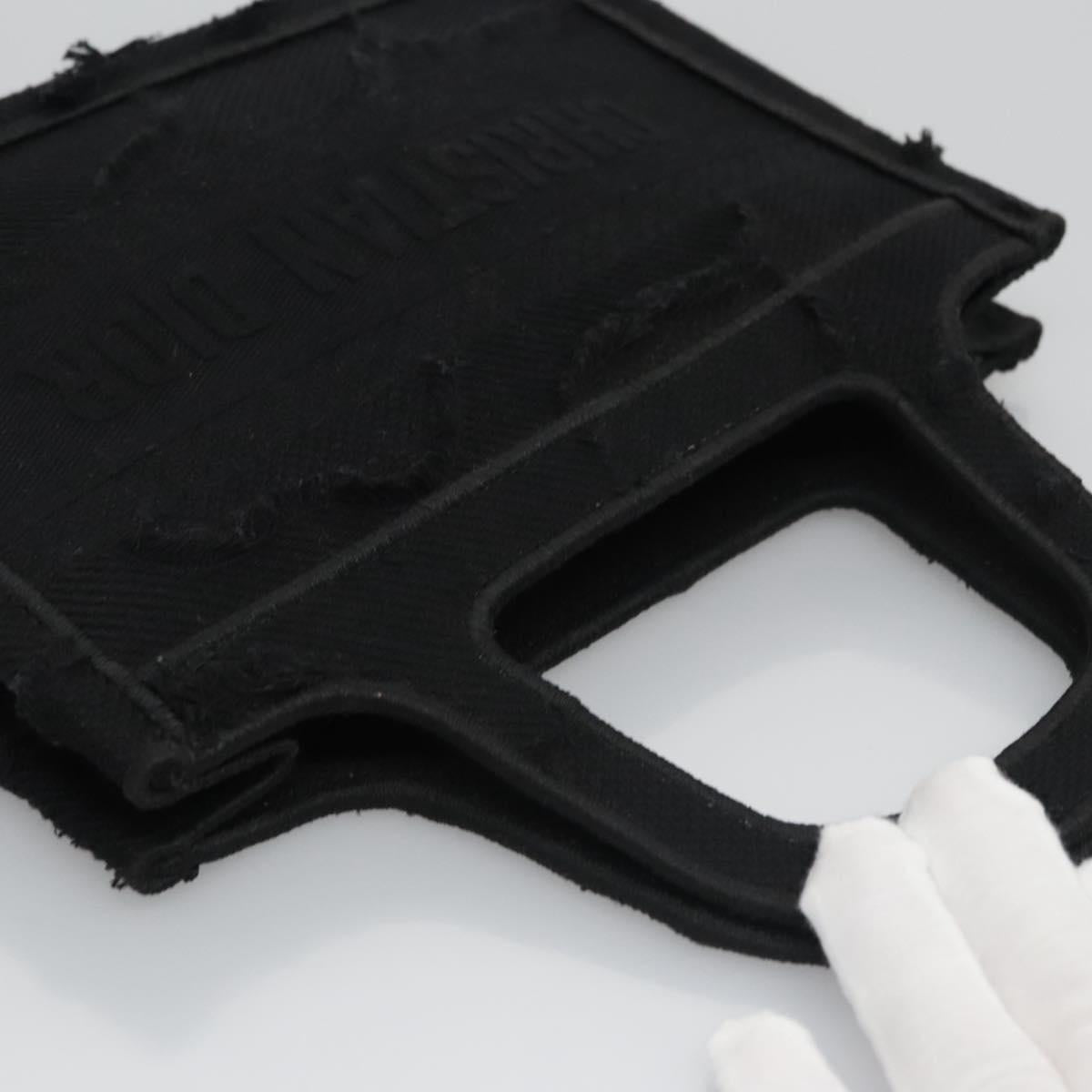 Christian Dior Book Tote mini Tote Bag Canvas Black Auth 102047AV