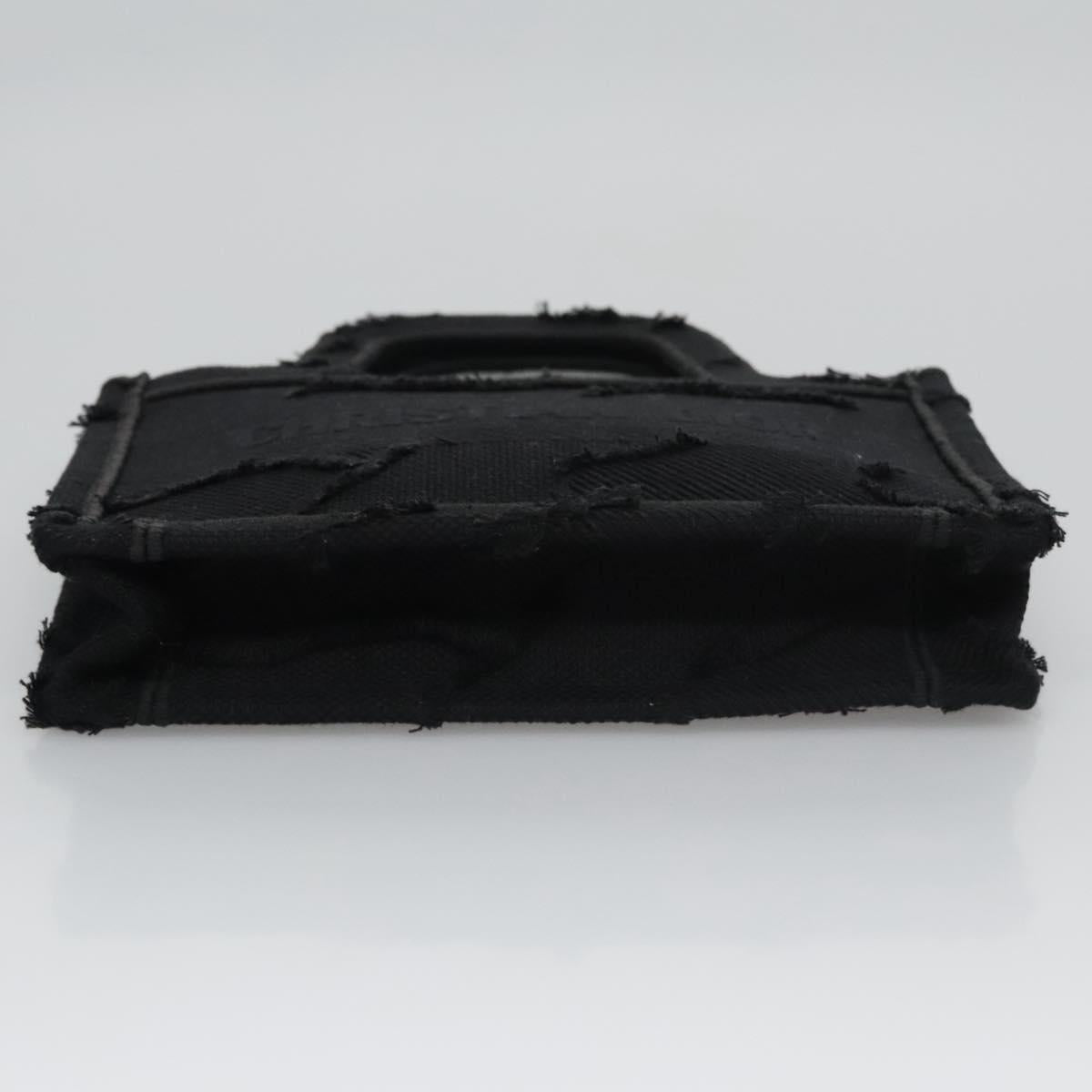 Christian Dior Book Tote mini Tote Bag Canvas Black Auth 102047AV