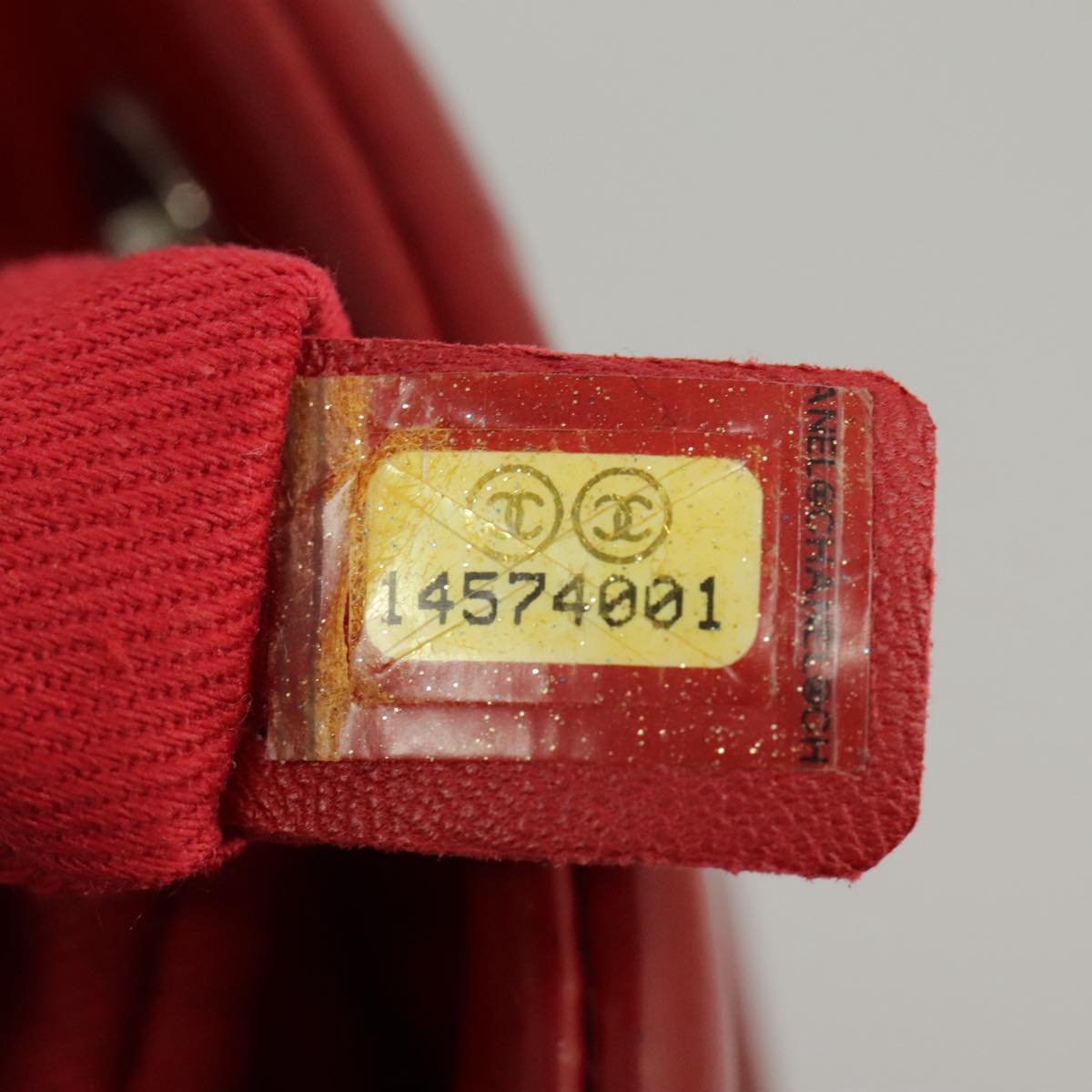 CHANEL Matelasse Chain Shoulder Bag Patent leather Red Silver CC Auth 102320A