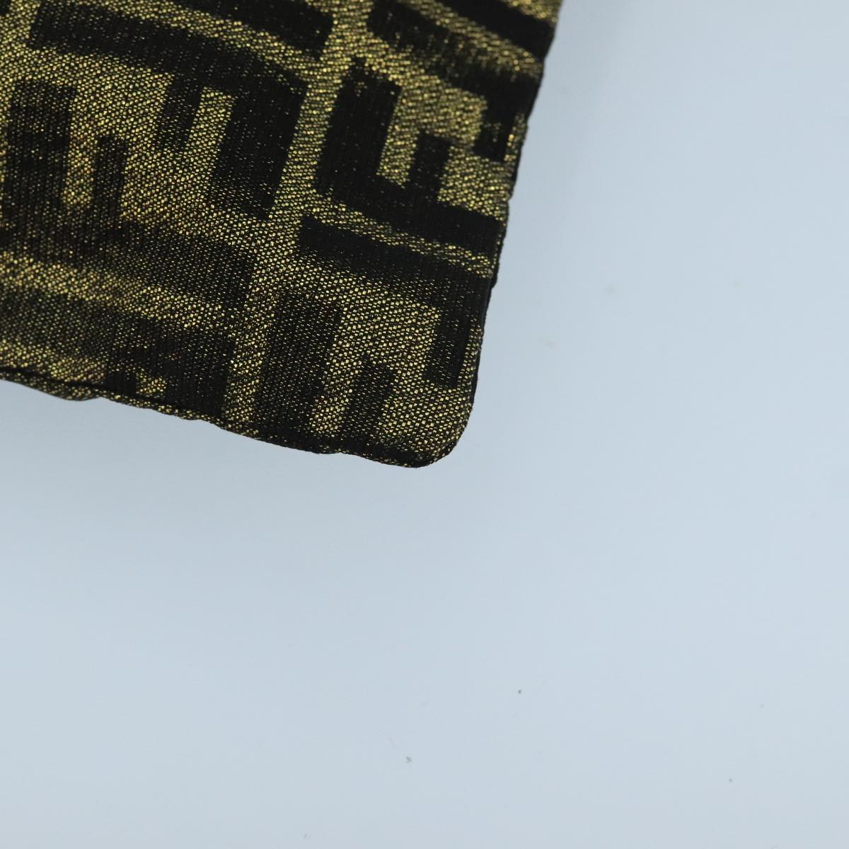FENDI Zucca Canvas Pouch Gold Auth 102385
