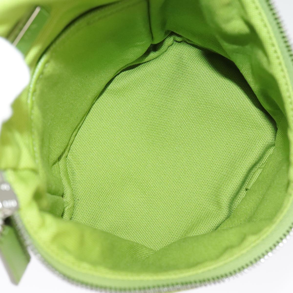 PRADA Shoulder Bag Canvas Silver Green Auth 102538AV