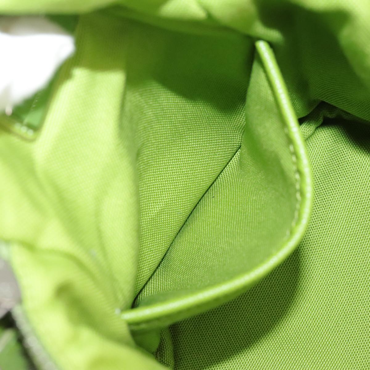 PRADA Shoulder Bag Canvas Silver Green Auth 102538AV