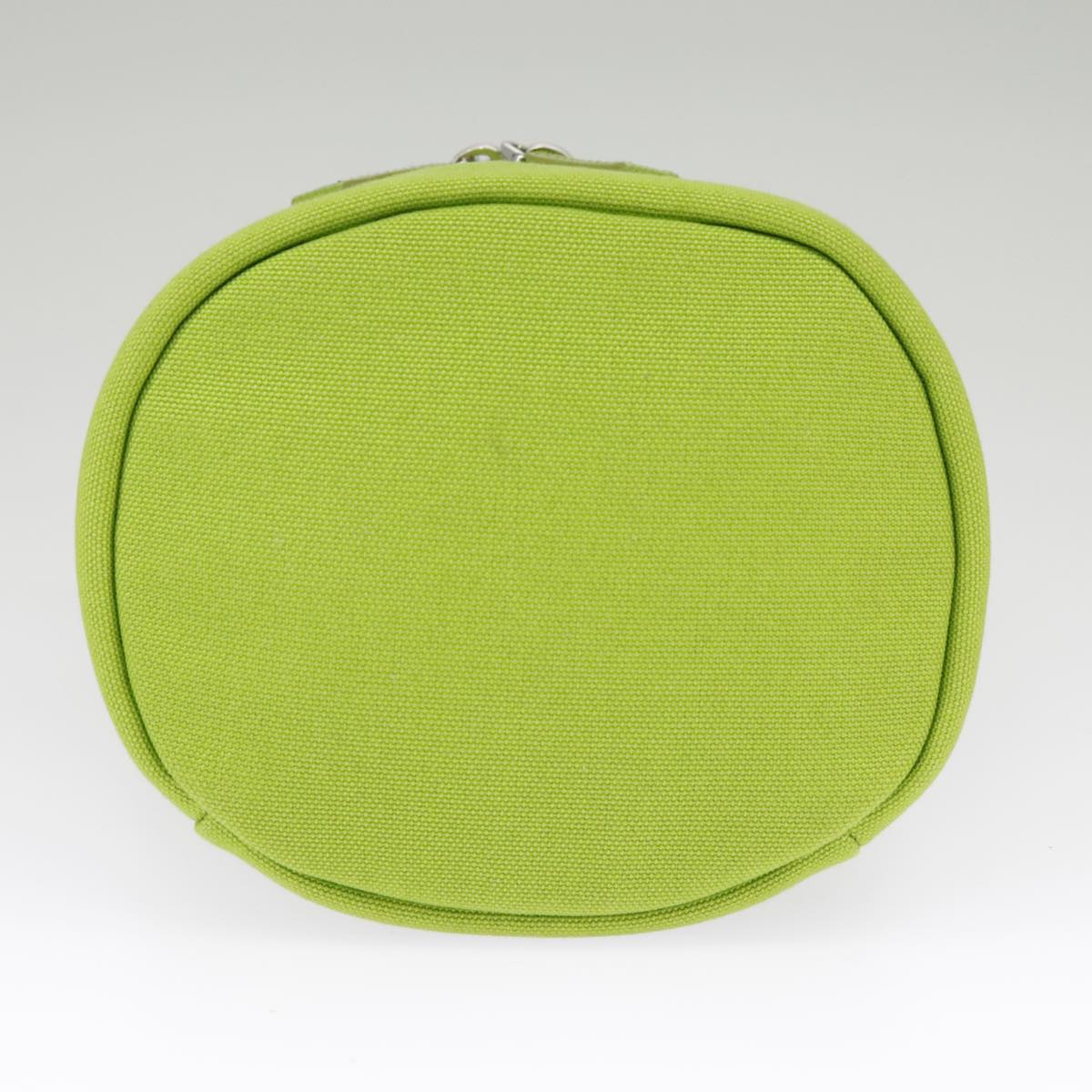 PRADA Shoulder Bag Canvas Silver Green Auth 102538AV
