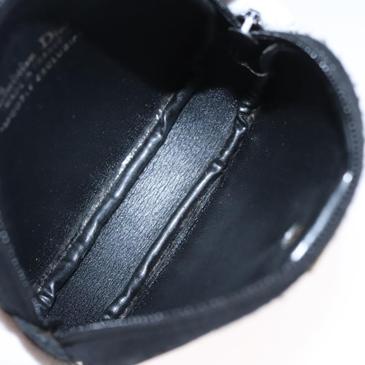 Christian Dior Trotter Canvas Coin Purse Black Auth 102725