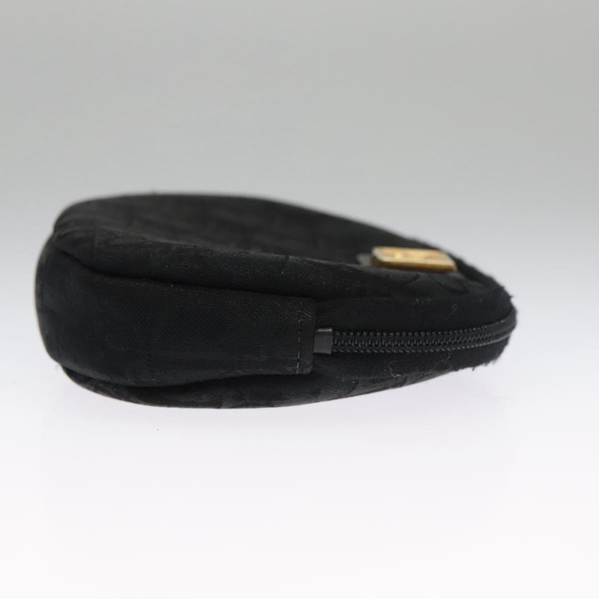 Christian Dior Trotter Canvas Coin Purse Black Auth 102725
