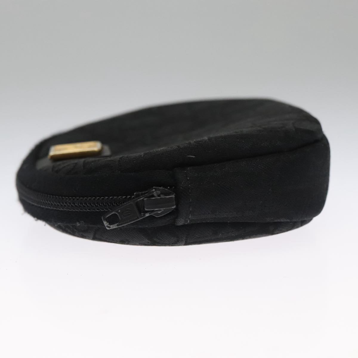 Christian Dior Trotter Canvas Coin Purse Black Auth 102725