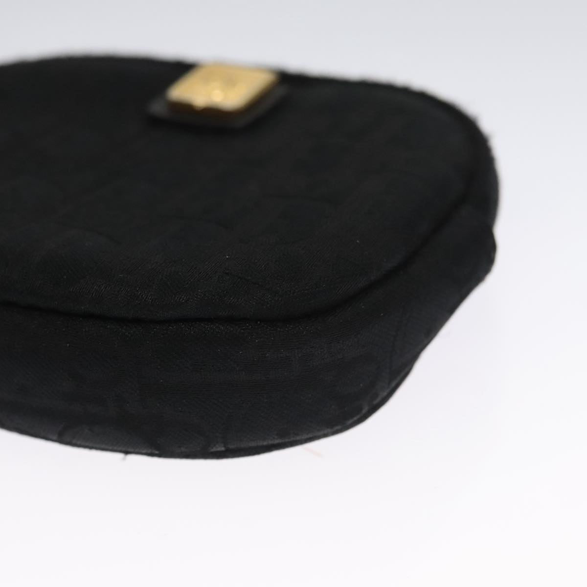 Christian Dior Trotter Canvas Coin Purse Black Auth 102725
