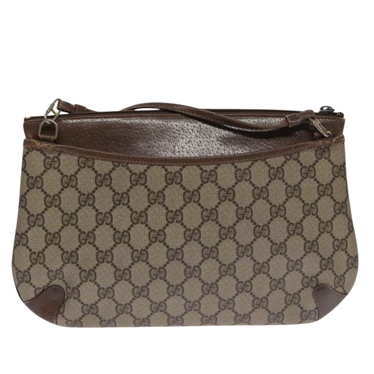 GUCCI GG Supreme Web Sherry Line Shoulder Bag PVC Beige 904 02 026 Auth 102752