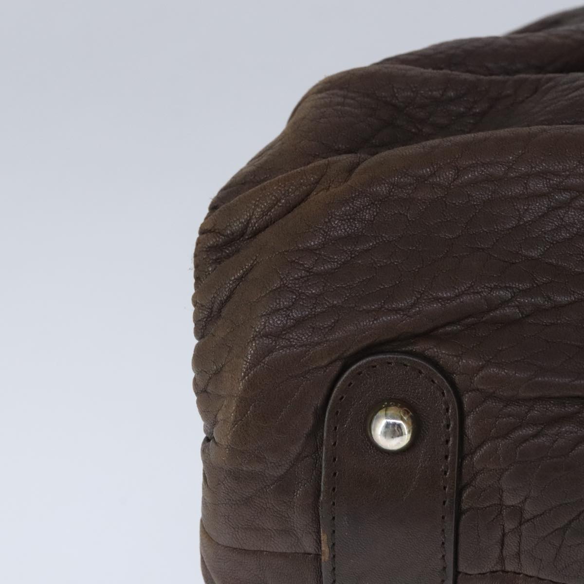 Christian Dior Hand Bag Leather Brown Auth 102865
