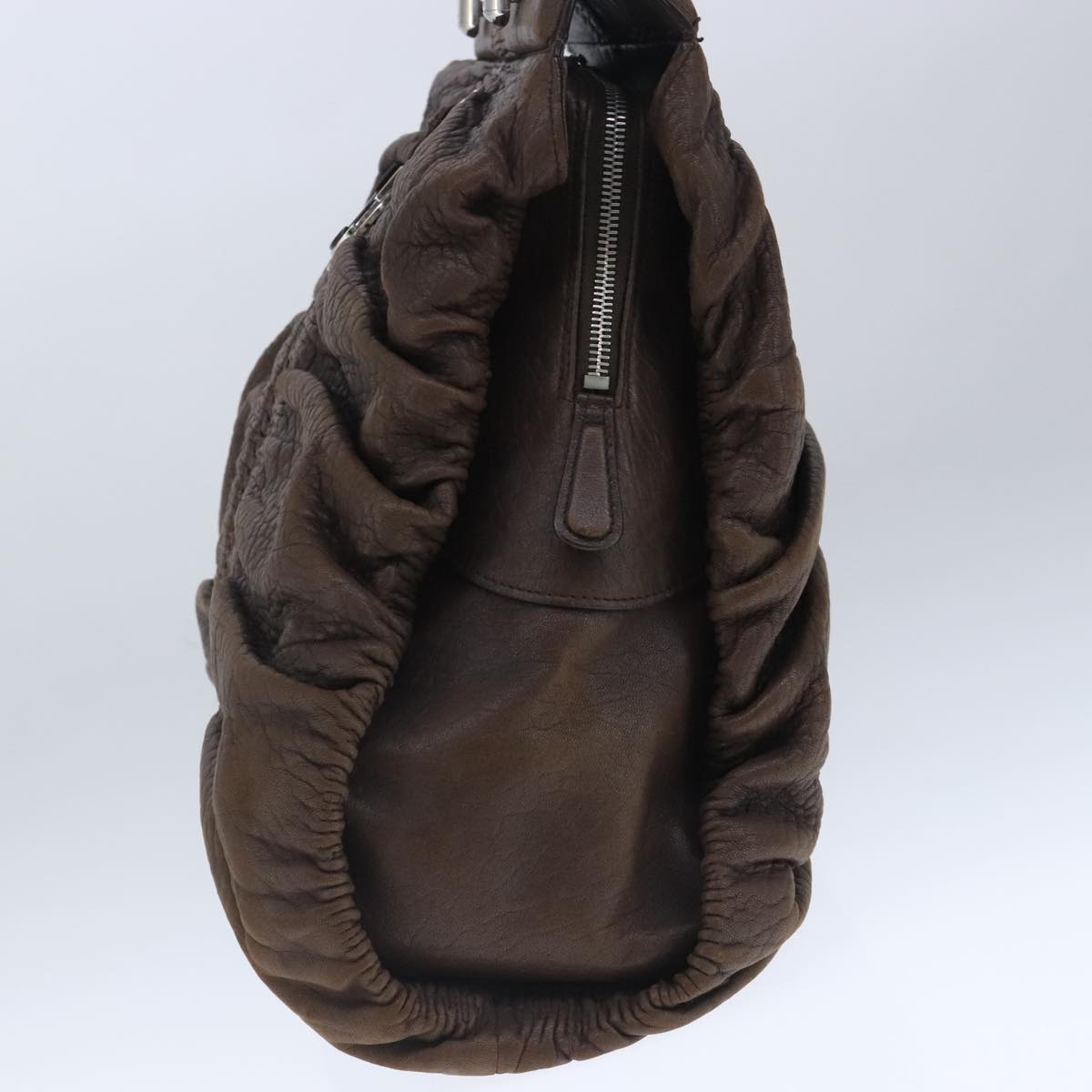 Christian Dior Hand Bag Leather Brown Auth 102865