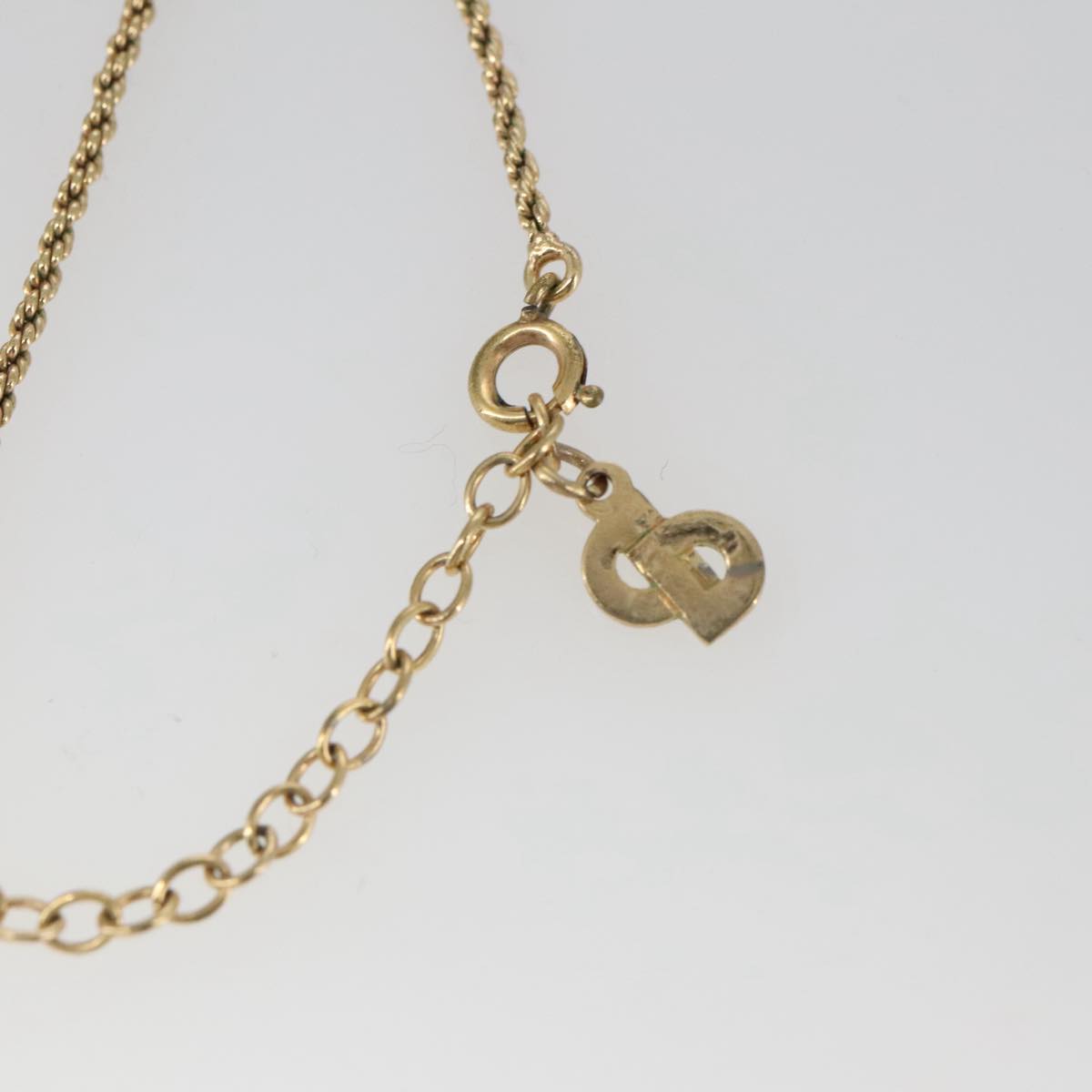 Christian Dior Necklace metal Gold Tone Auth 103071