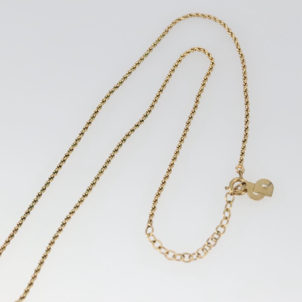Christian Dior Necklace metal Gold Tone Auth 103071