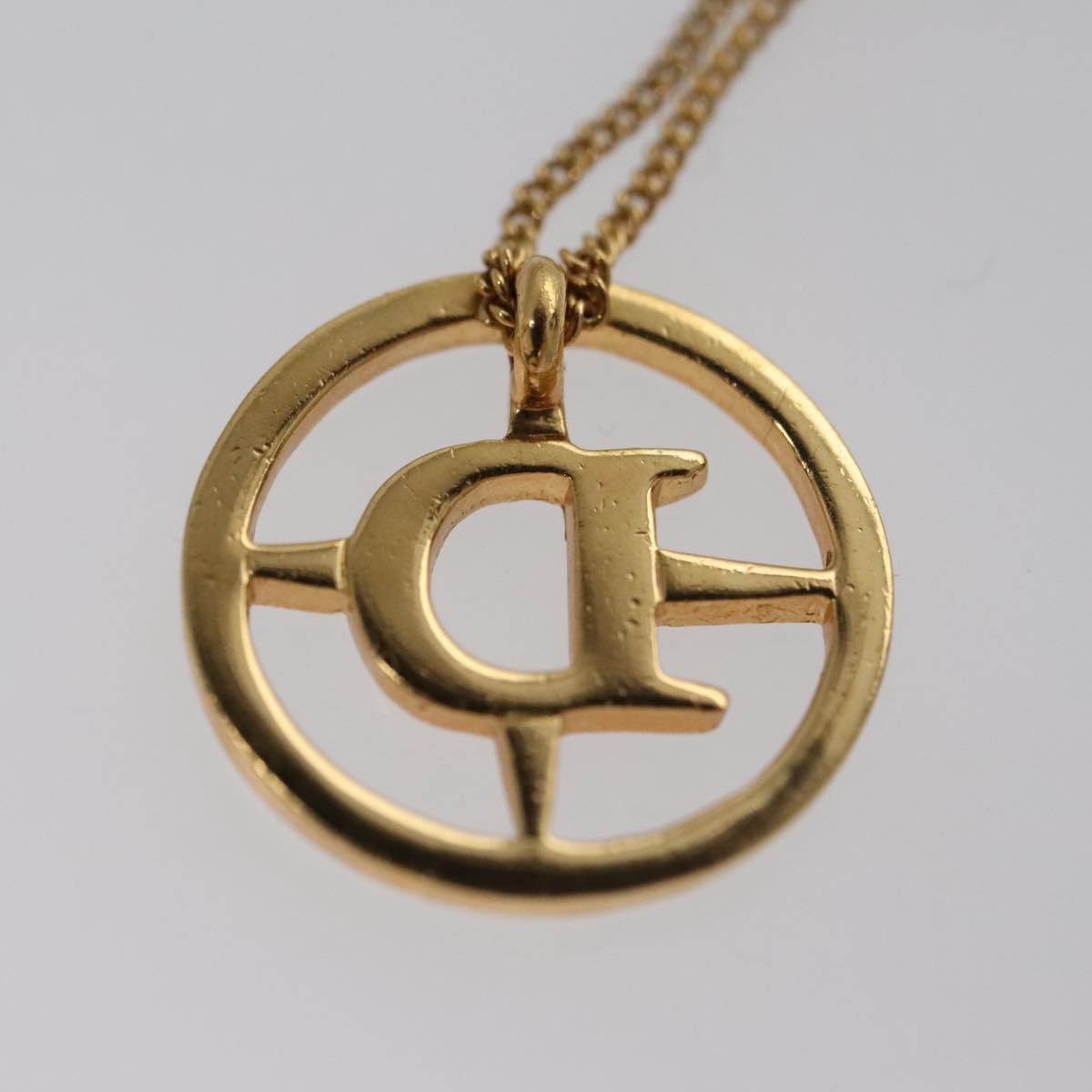 Christian Dior Necklace metal Gold Auth 103088
