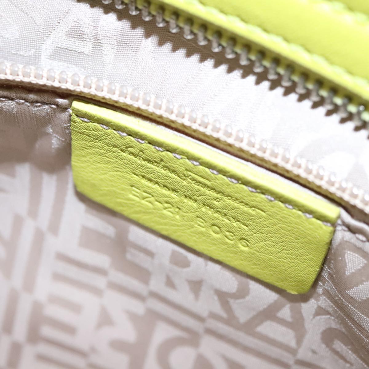 Salvatore Ferragamo Sofia Gancini Hand Bag Straw Leather 2way Green Auth 103207V