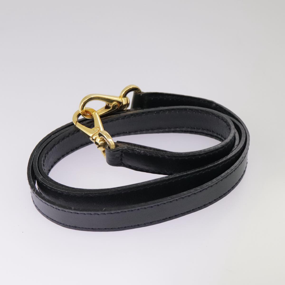 Salvatore Ferragamo Gancini Hand Bag Leather 2way Black Gold Auth 103208