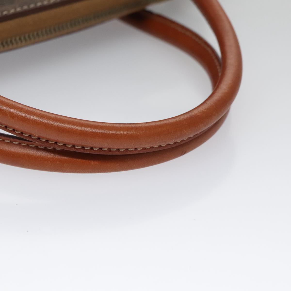 CELINE Macadam Canvas Hand Bag PVC Leather Brown Gold Auth 103291