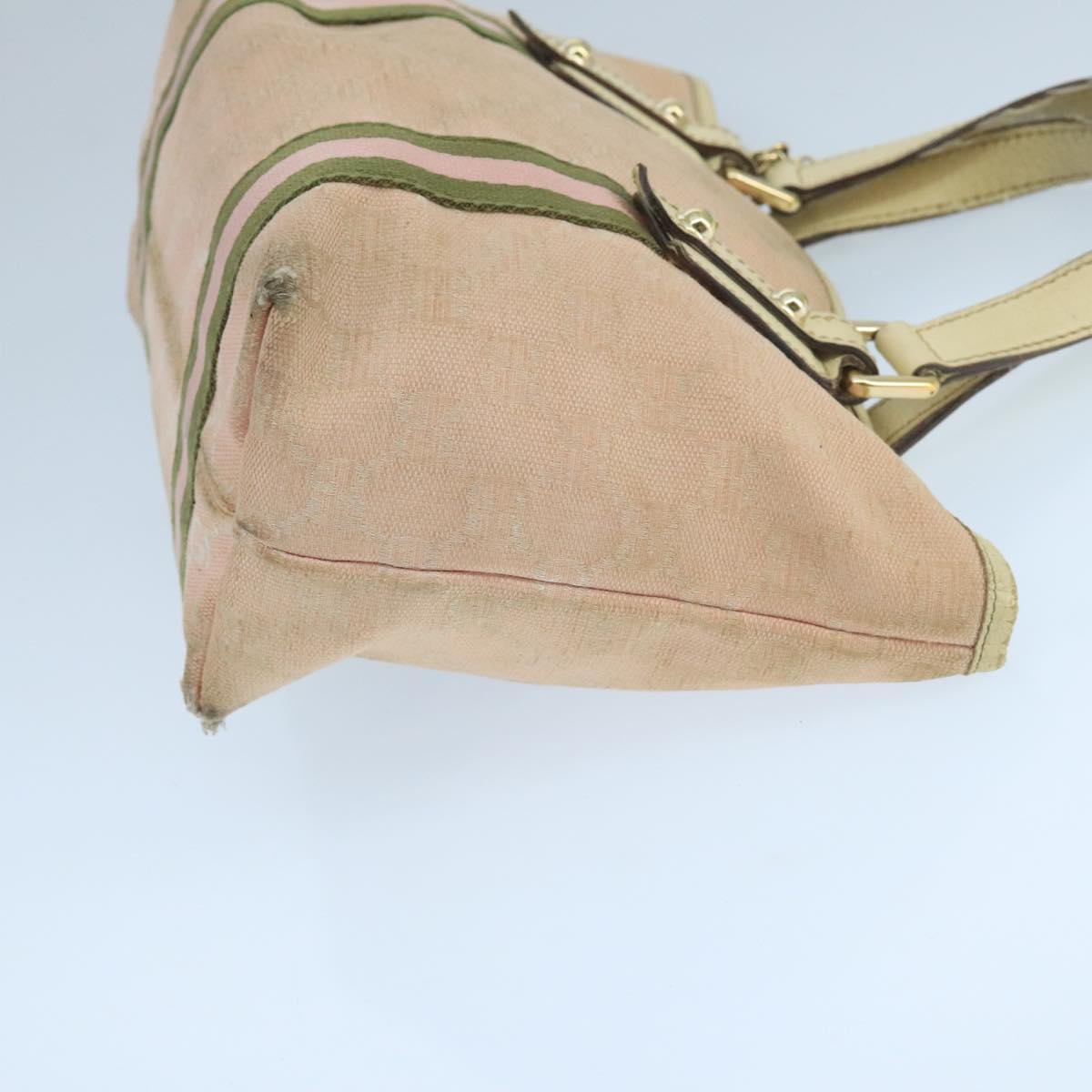 GUCCI GG Canvas Hand Bag Pink Cream Gold 139261 Auth 103310