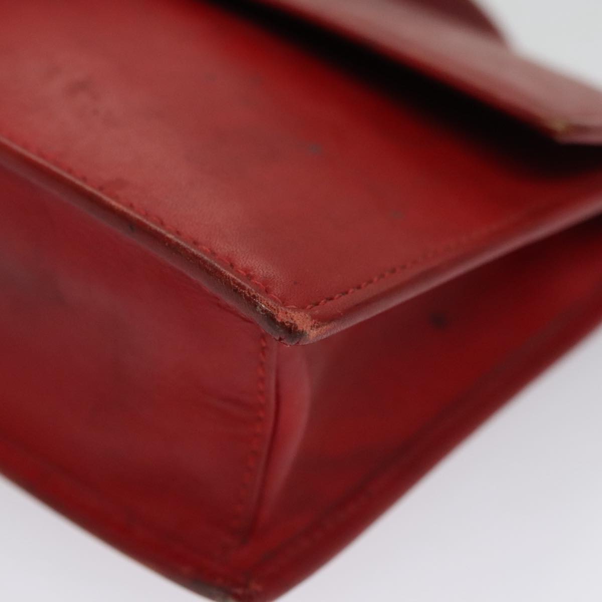 CELINE Mini Hand Bag Leather Red Auth 103334