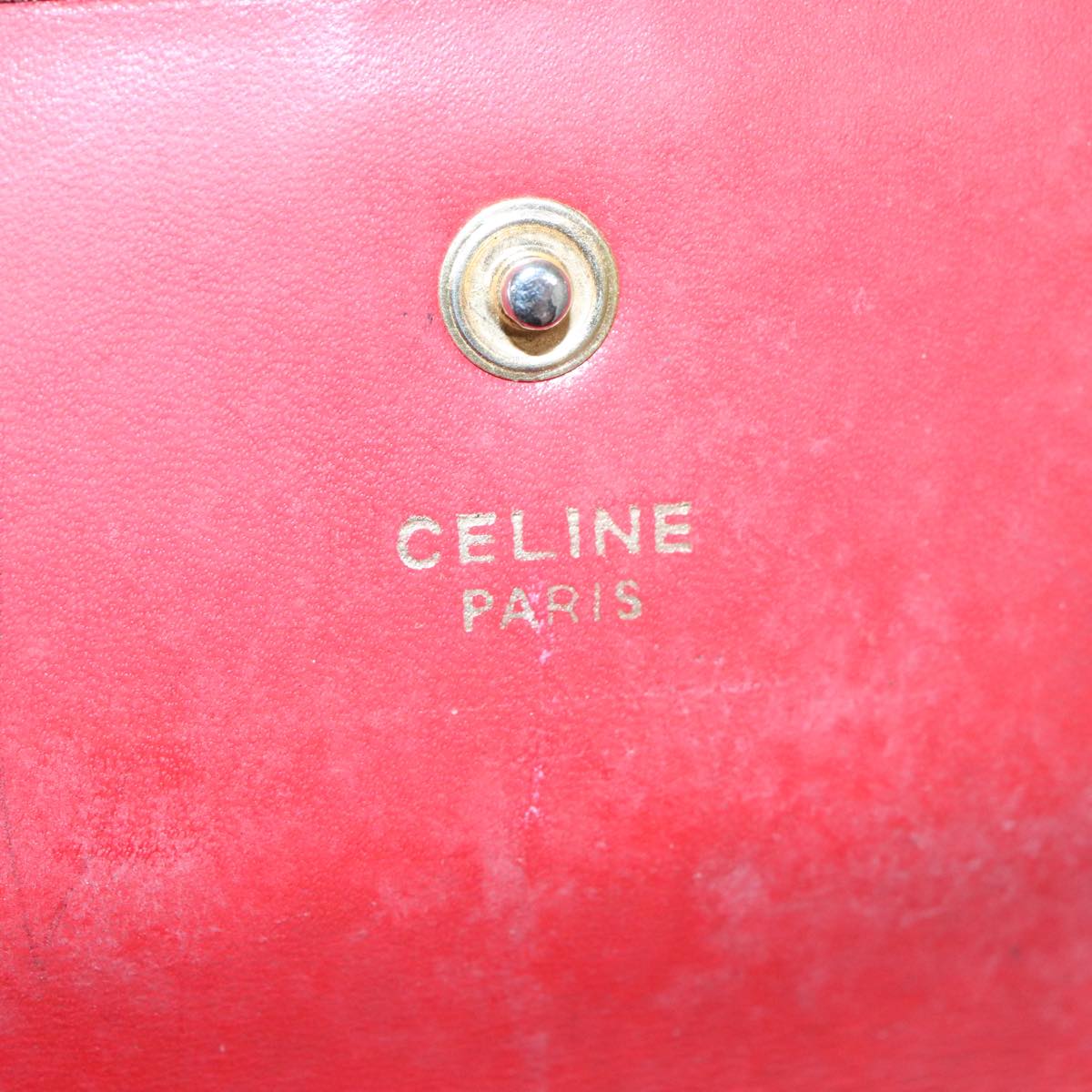 CELINE Mini Hand Bag Leather Red Auth 103334