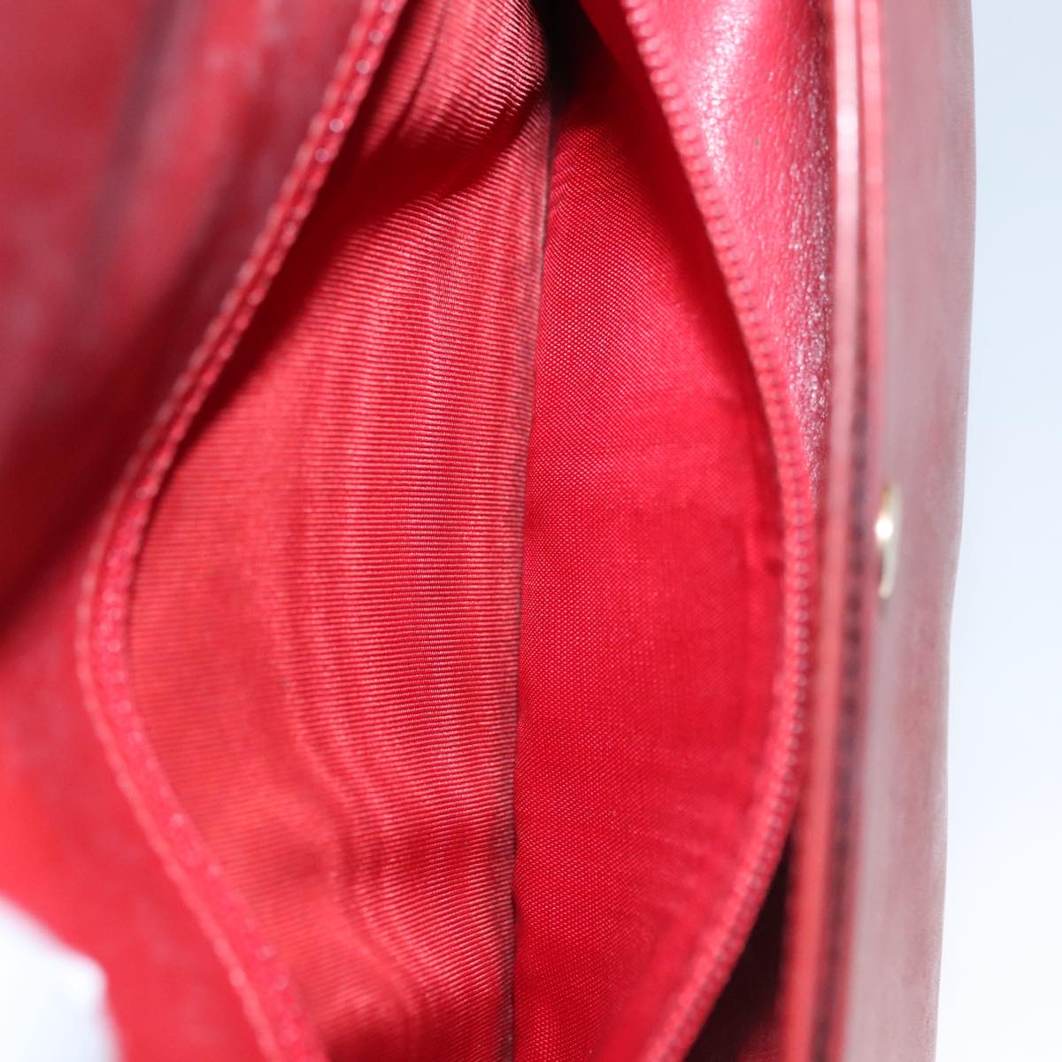 CELINE Mini Hand Bag Leather Red Auth 103334
