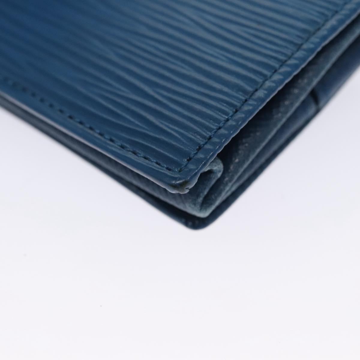LOUIS VUITTON Epi Porte Monnaie Boite Coin Purse Blue M63695 LV Auth 103407