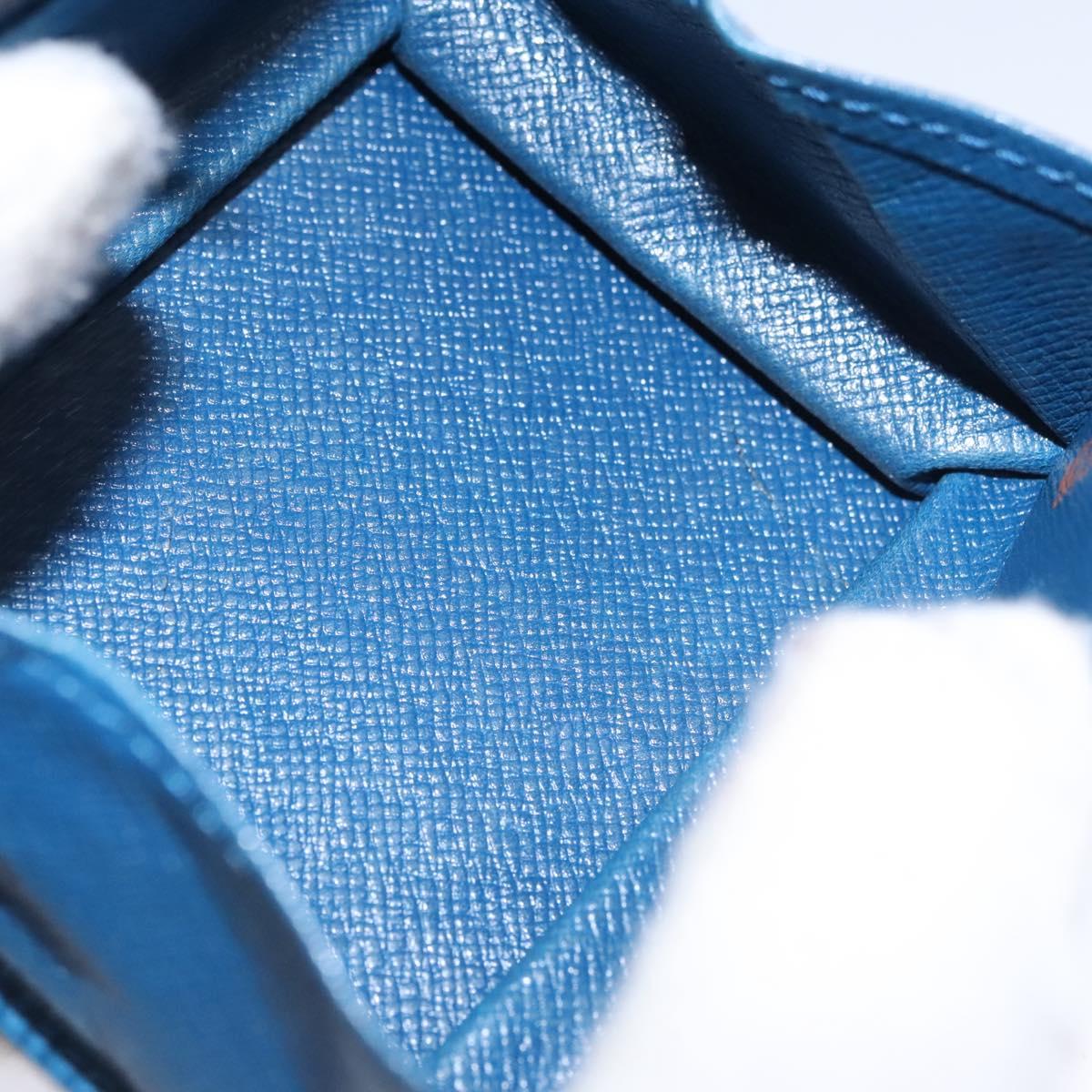 LOUIS VUITTON Epi Porte Monnaie Boite Coin Purse Blue M63695 LV Auth 103407