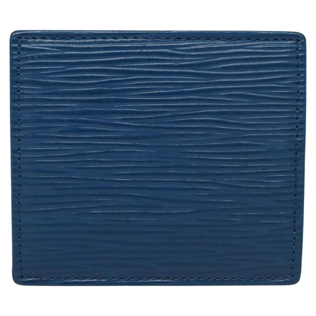 LOUIS VUITTON Epi Porte Monnaie Boite Coin Purse Blue M63695 LV Auth 103407