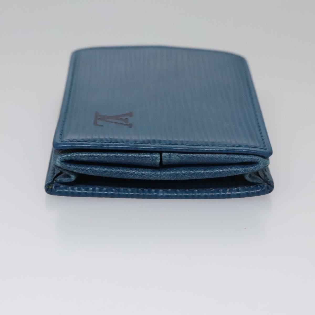 LOUIS VUITTON Epi Porte Monnaie Boite Coin Purse Blue M63695 LV Auth 103407