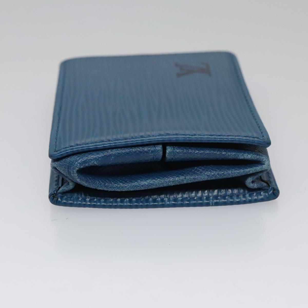 LOUIS VUITTON Epi Porte Monnaie Boite Coin Purse Blue M63695 LV Auth 103407