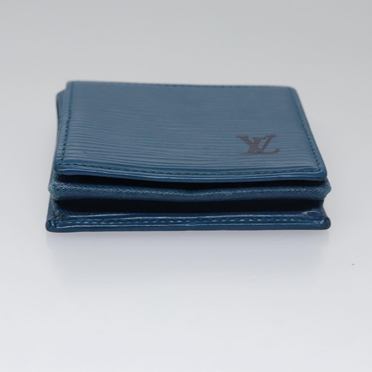 LOUIS VUITTON Epi Porte Monnaie Boite Coin Purse Blue M63695 LV Auth 103407