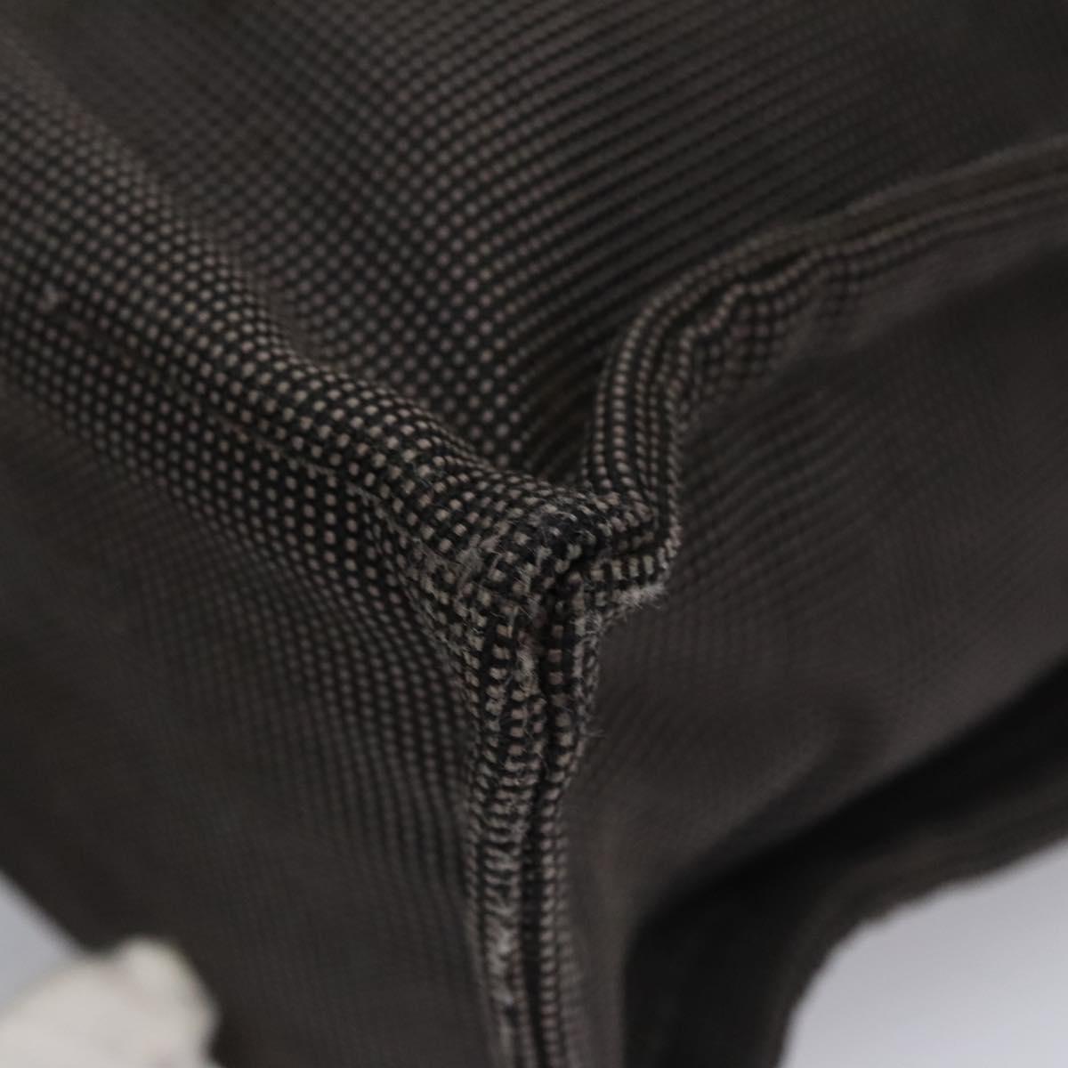 HERMES Her Line MM Hand Bag Canvas Gray Silver Auth 103414