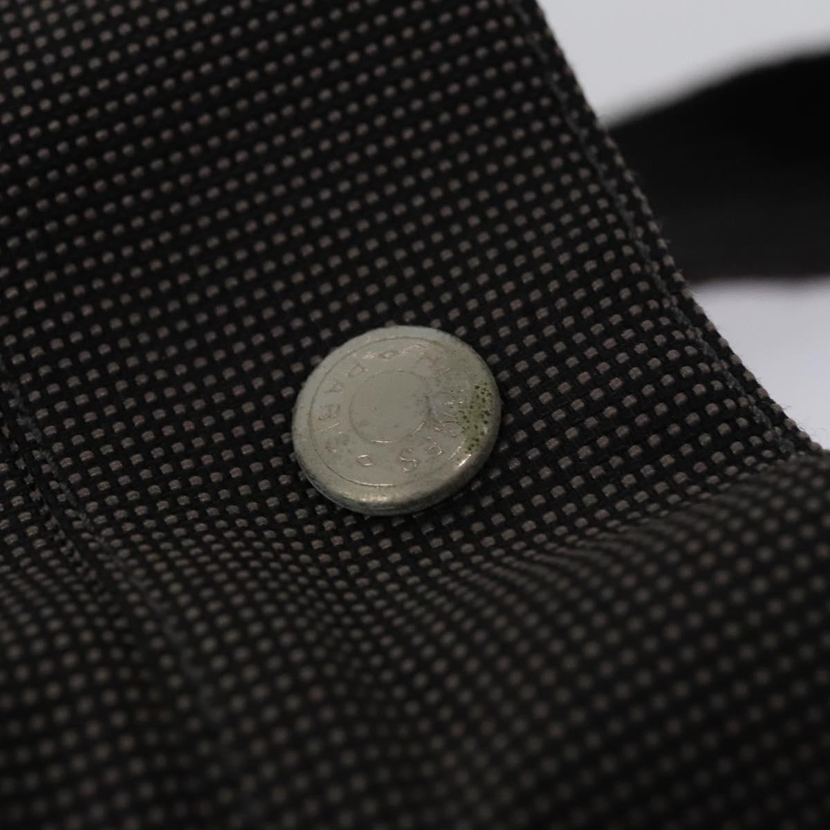 HERMES Her Line MM Hand Bag Canvas Gray Silver Auth 103414