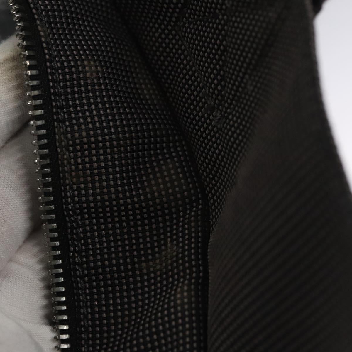 HERMES Her Line MM Hand Bag Canvas Gray Silver Auth 103414